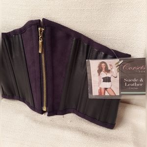Women's black suede on black leather corset size 22.